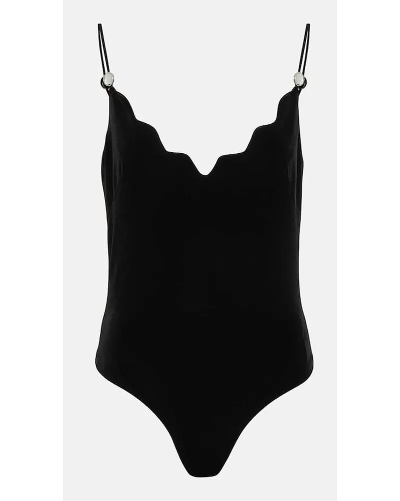 GALVAN Body aus Samt Schwarz