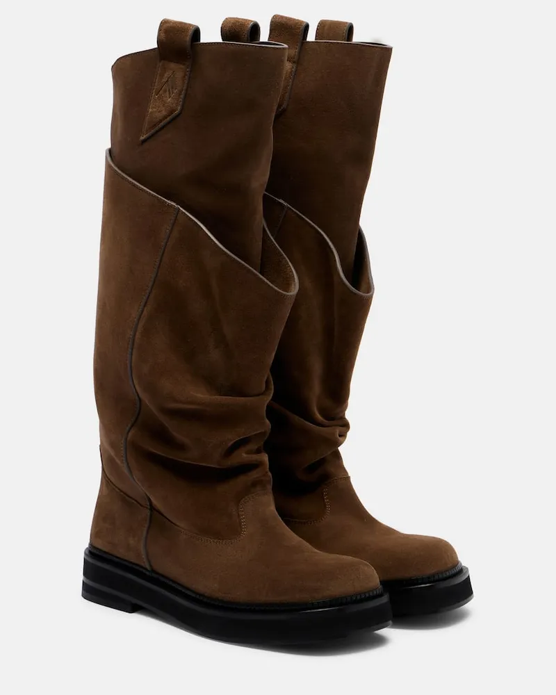 ATTICO Stiefel Passeggiata aus Veloursleder Braun