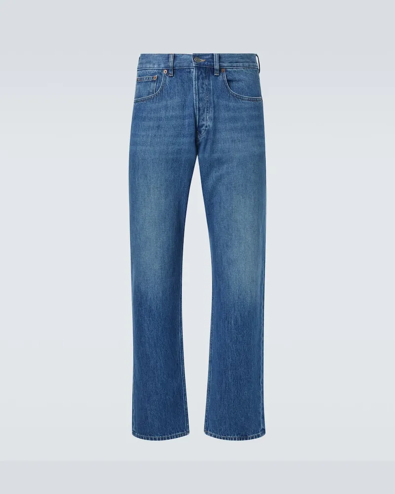 Valentino Garavani Mid-Rise Straight Jeans Blau