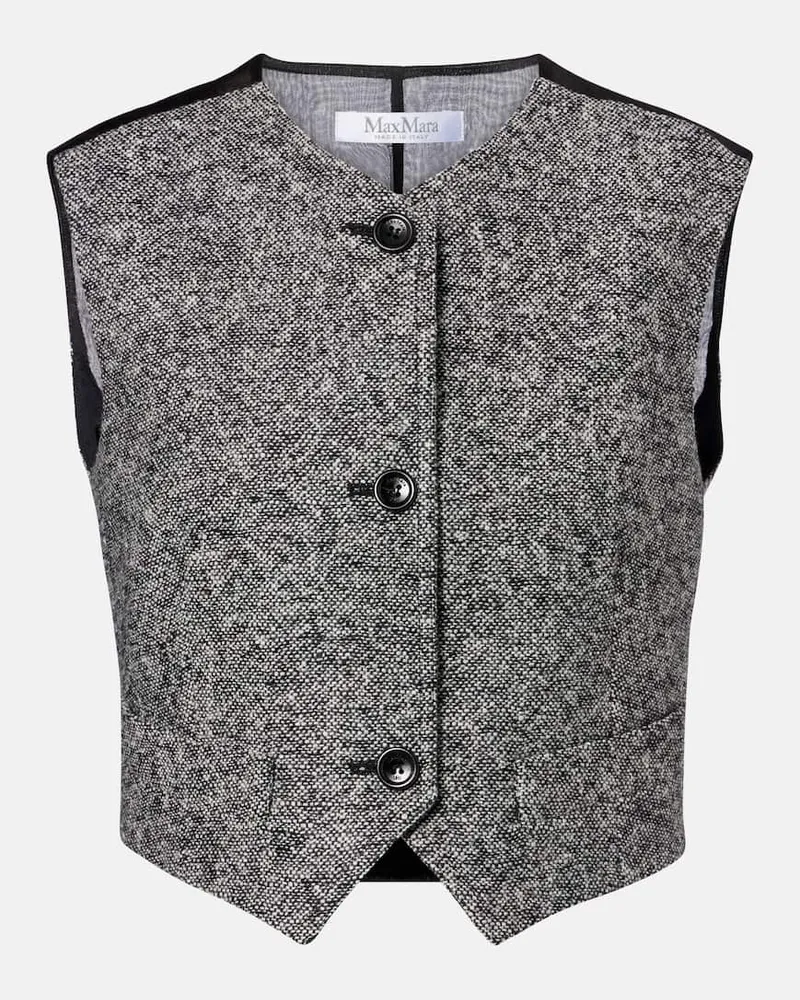 Max Mara Weste Beato aus Wolle und Seide Grau