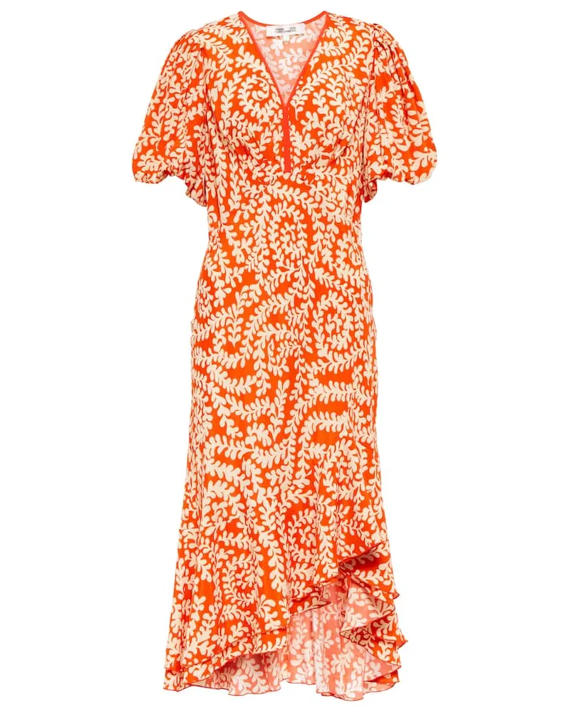 Diane von Furstenberg Midikleid Madrid aus Crêpe Orange