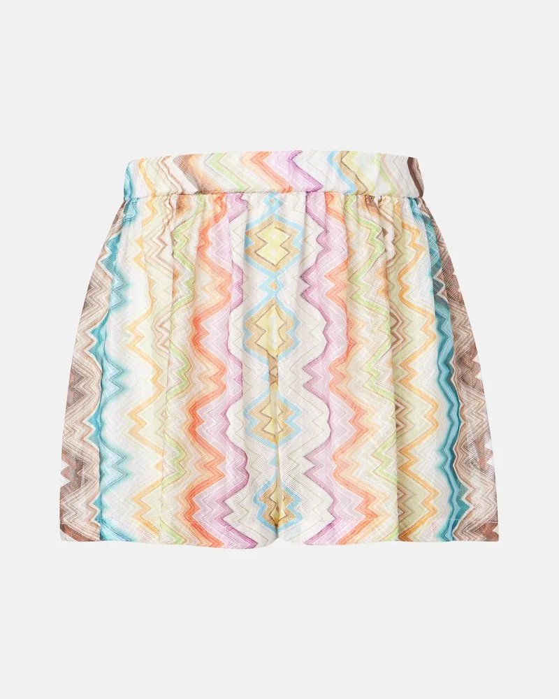 Missoni Shorts Zigzag aus Häkelstrick Multicolor