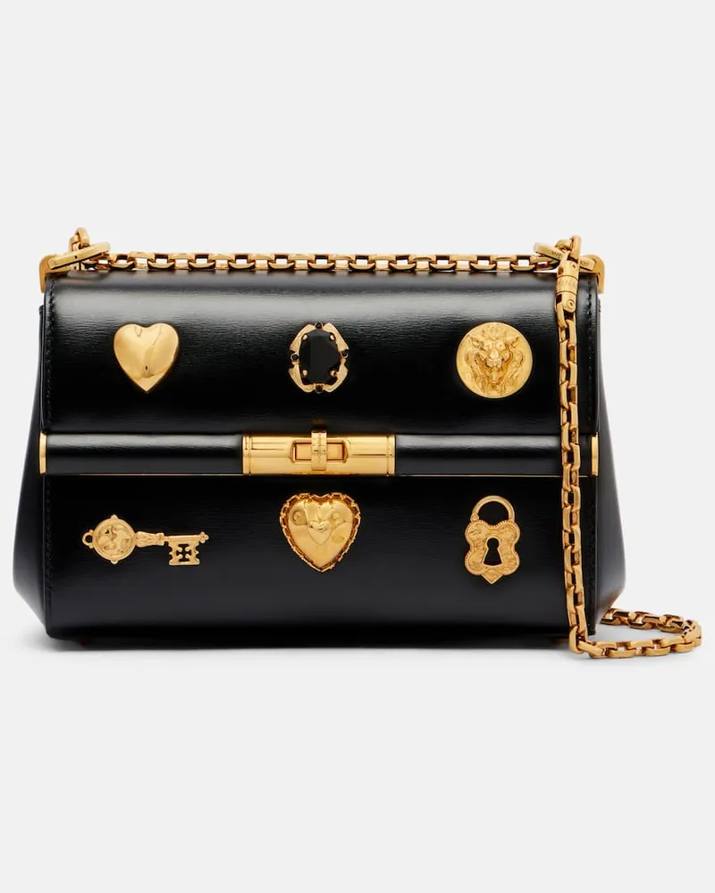 Dolce & Gabbana Schultertasche Marlene Small aus Leder Schwarz
