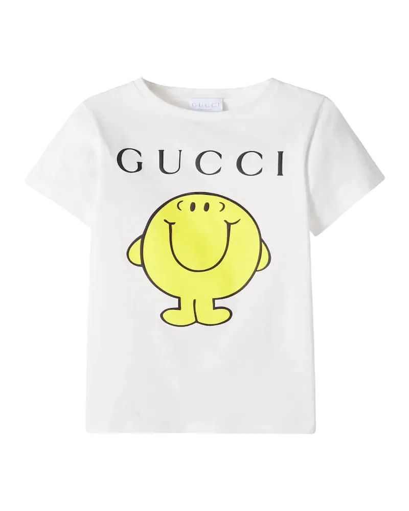Gucci X Mr. Men Little Miss T-Shirt aus Baumwolle Weiß
