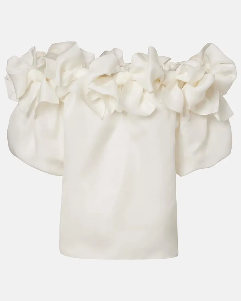 Carolina Herrera New York Off-Shoulder-Top aus Seide Weiß