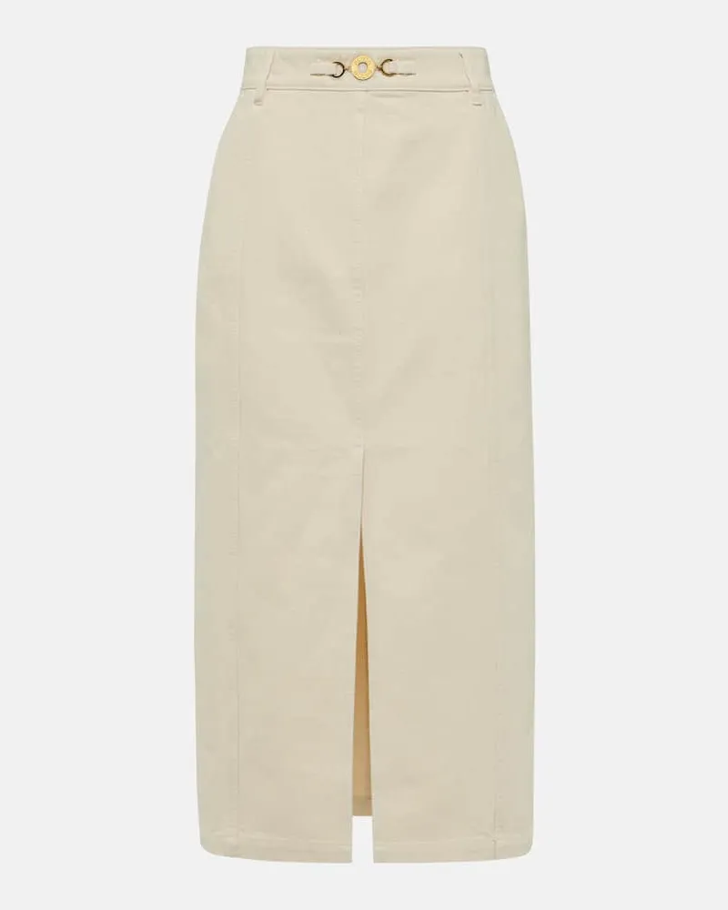 Patou High-Rise-Jeansrock Weiß
