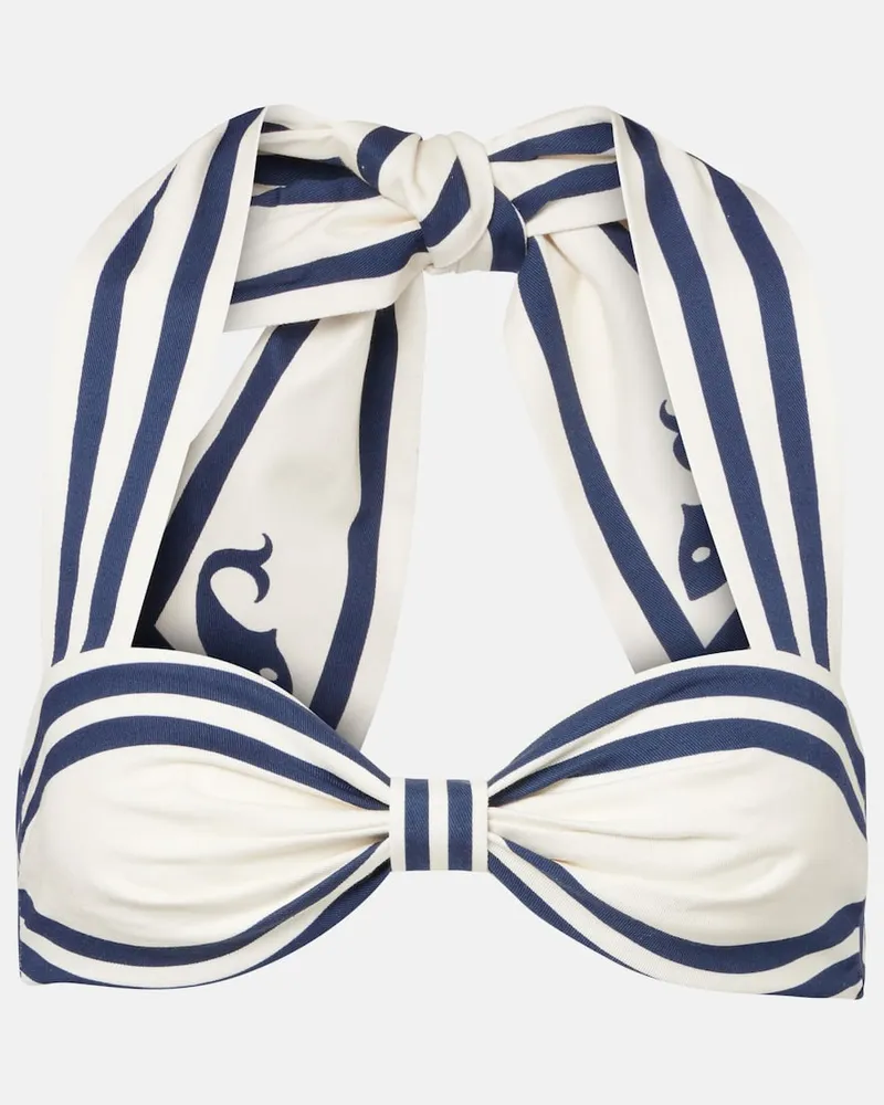 ALEMAIS Alémais Bralette Marine aus Baumwolle Weiß