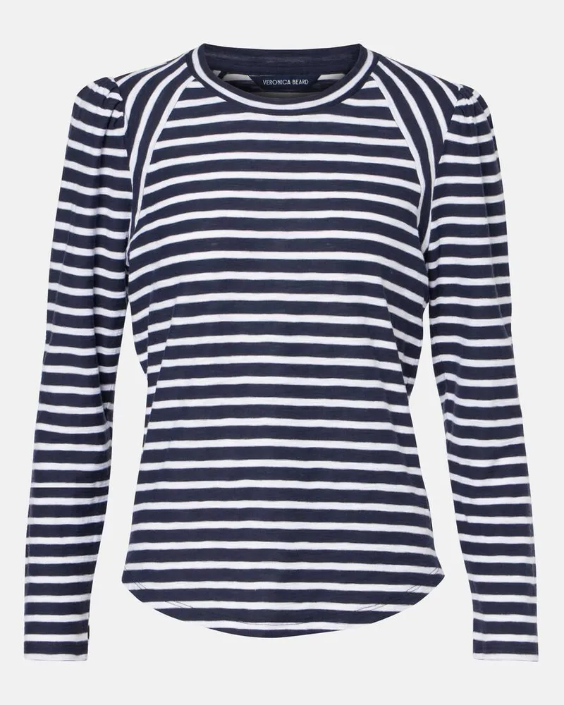 Veronica Beard Top aus Baumwoll-Jersey Blau