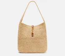 Schultertasche Le 5 à 7 Large aus Raffiabast