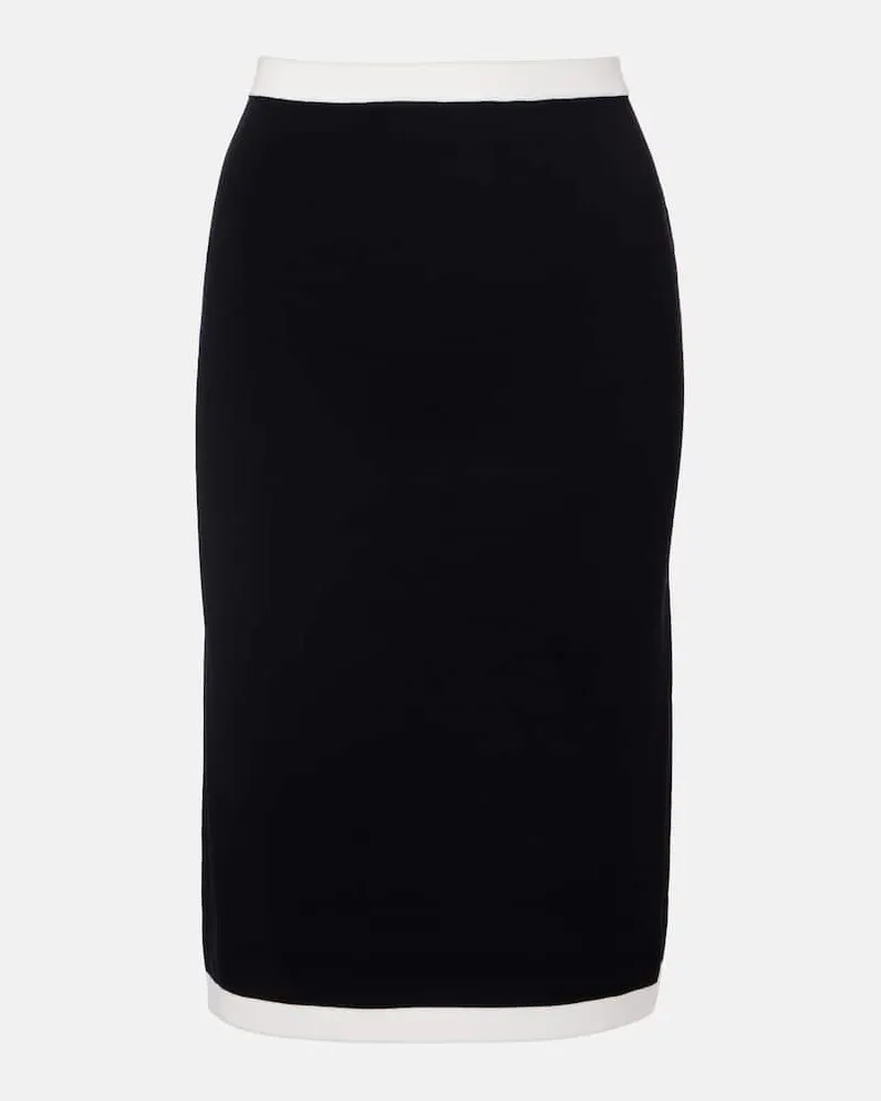 Nina Ricci Bleistiftrock aus Rippstrick Schwarz