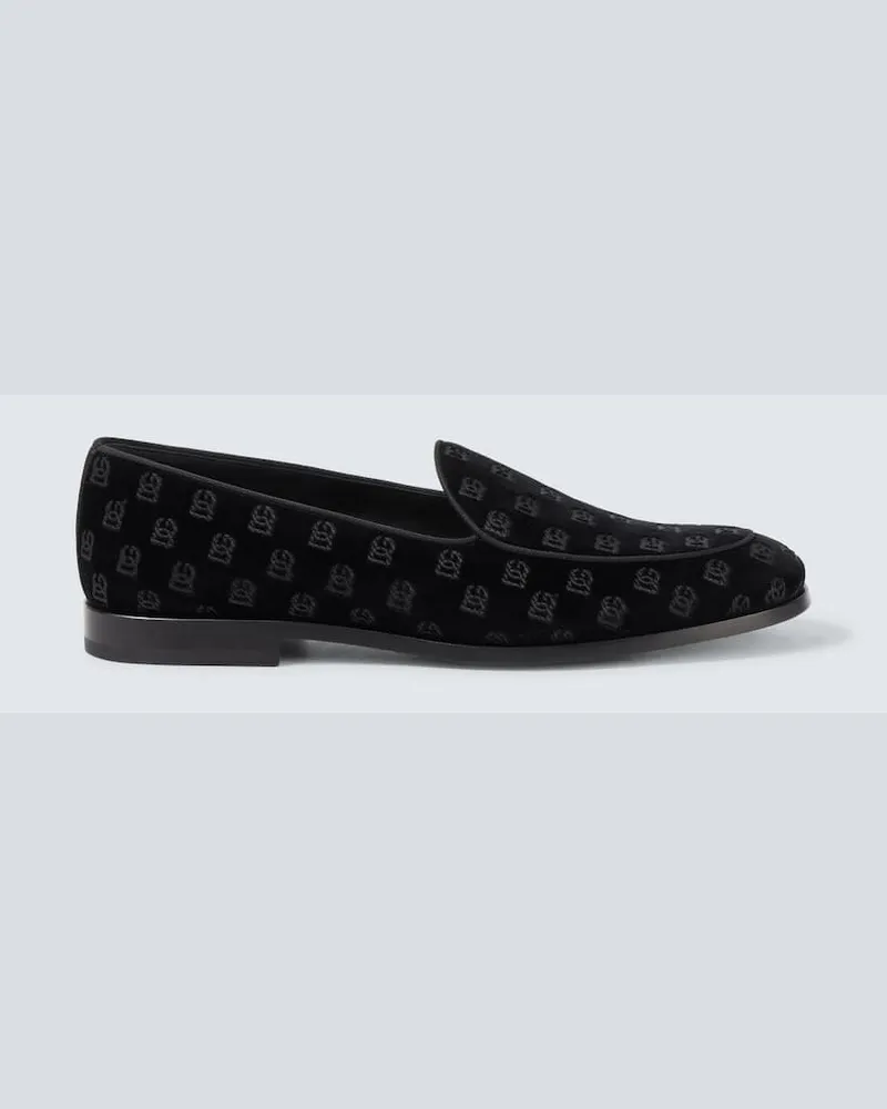 Dolce & Gabbana Slip-Ons Vivaldi aus Samt Schwarz