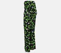 Bedruckte Robe aus Seide