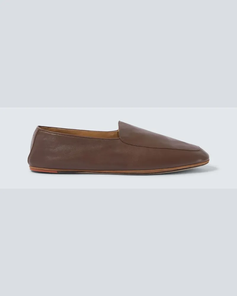 Loro Piana Slip-Ons Anton Walk aus Leder Braun