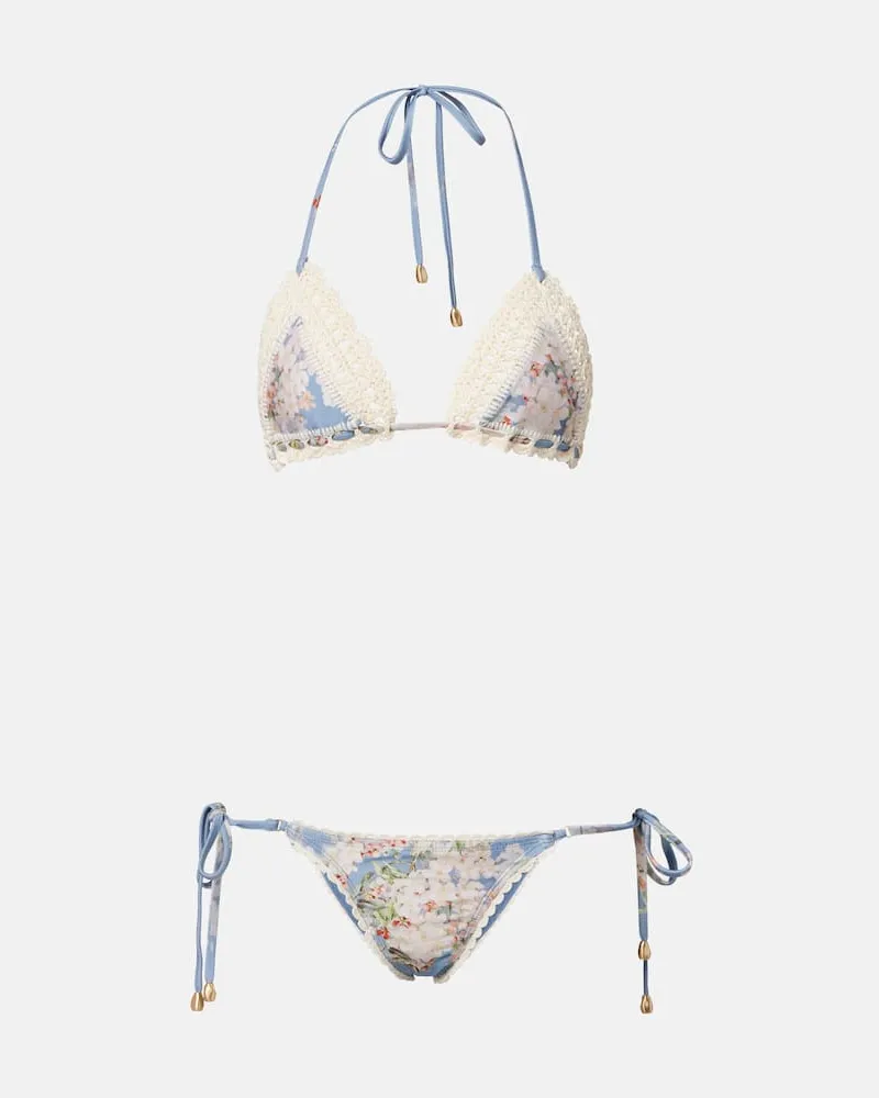 Zimmermann Bedruckter Bikini Cascadian Blau