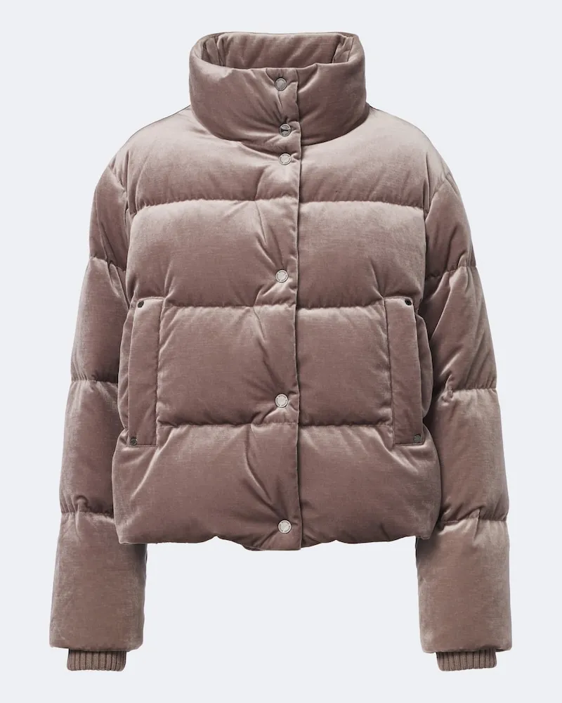 Bogner Daunenjacke Oliva aus Samt Braun
