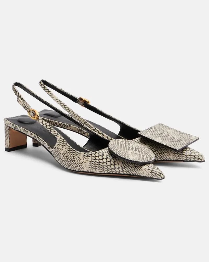 Jacquemus Slingback-Pumps Duelo aus Leder Beige