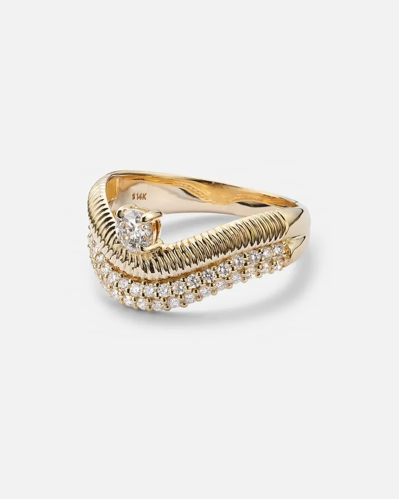 Stone & Strand Ring Anjelica aus 14kt Gelbgold mit Diamanten Gold
