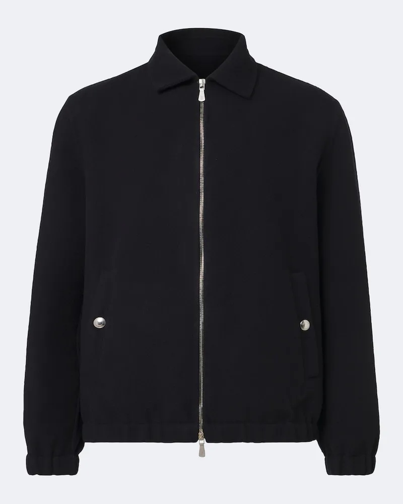 Eleventy Bomberjacke aus Wolle Blau
