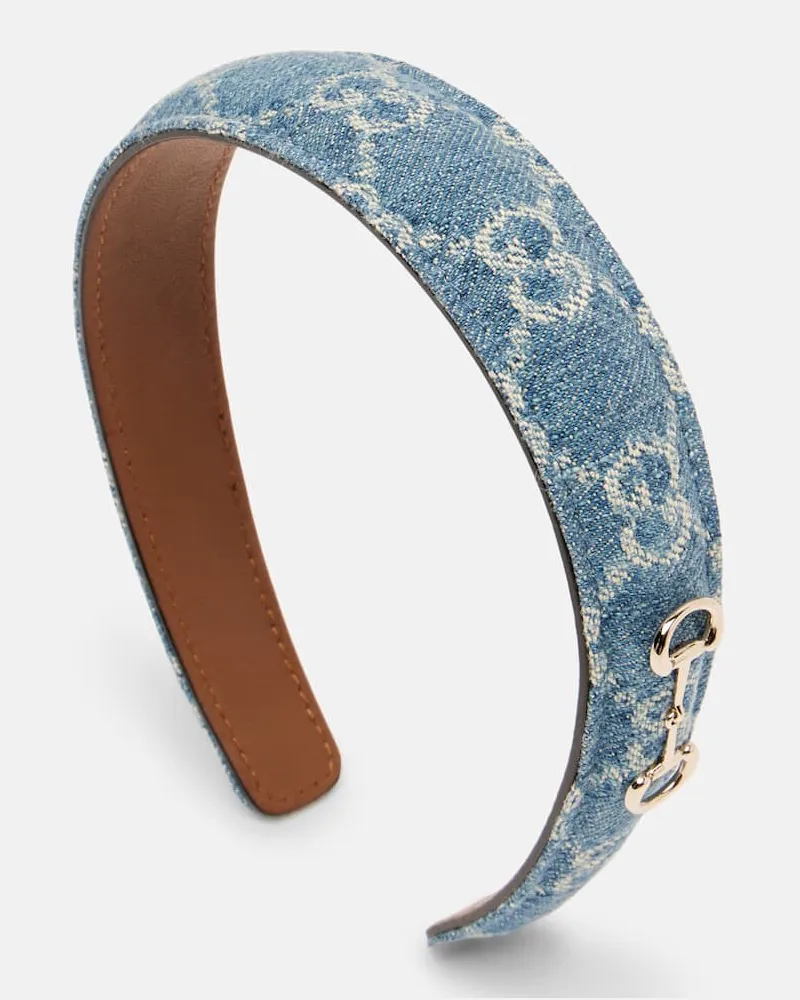 Gucci Haarreif GG aus Denim Blau