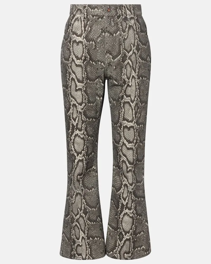 Gabriela Hearst High-Rise Bootcut Jeans Ezra Grau