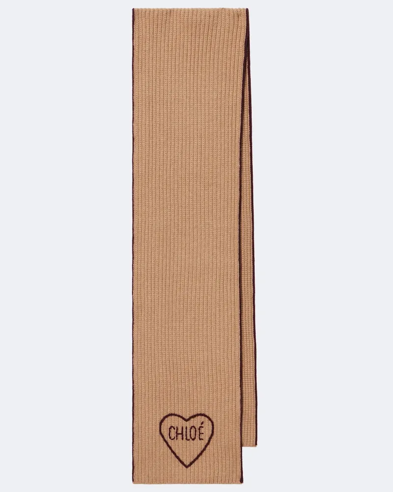 Chloé Chloé Schal Chloé Encœur aus Wolle und Kaschmir Braun