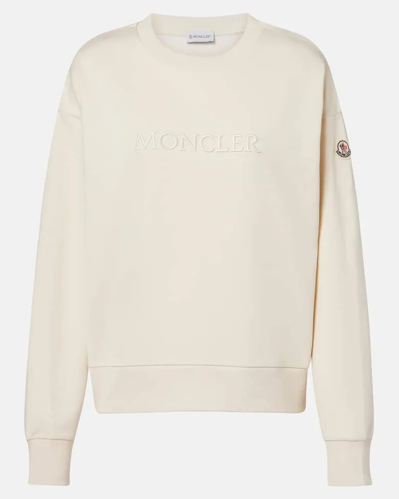 Moncler Sweatshirt aus Baumwoll-Jersey Weiß