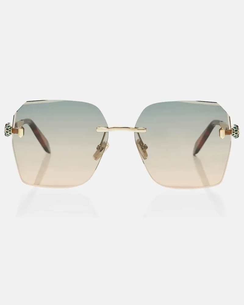 Bulgari Eckige Sonnenbrille Serpenti Forever Gold