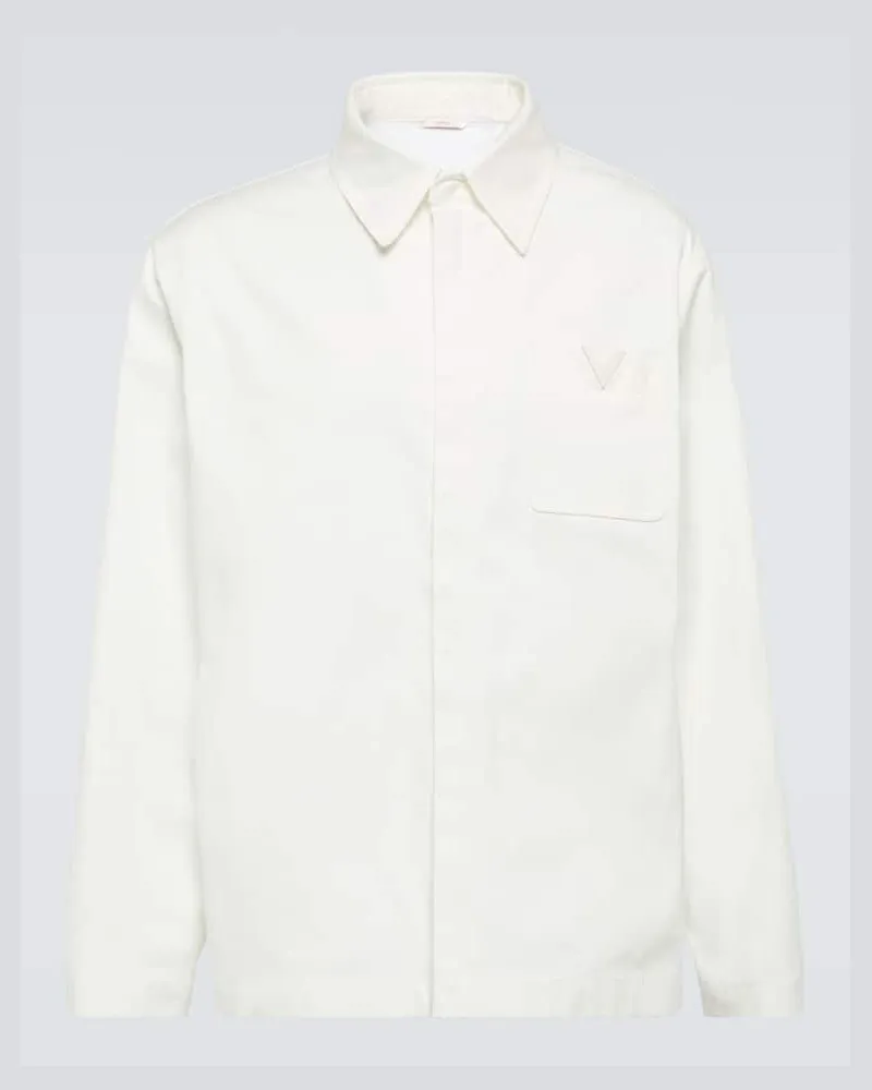 Valentino Garavani Jacke VGold aus Baumwoll-Canvas Weiß