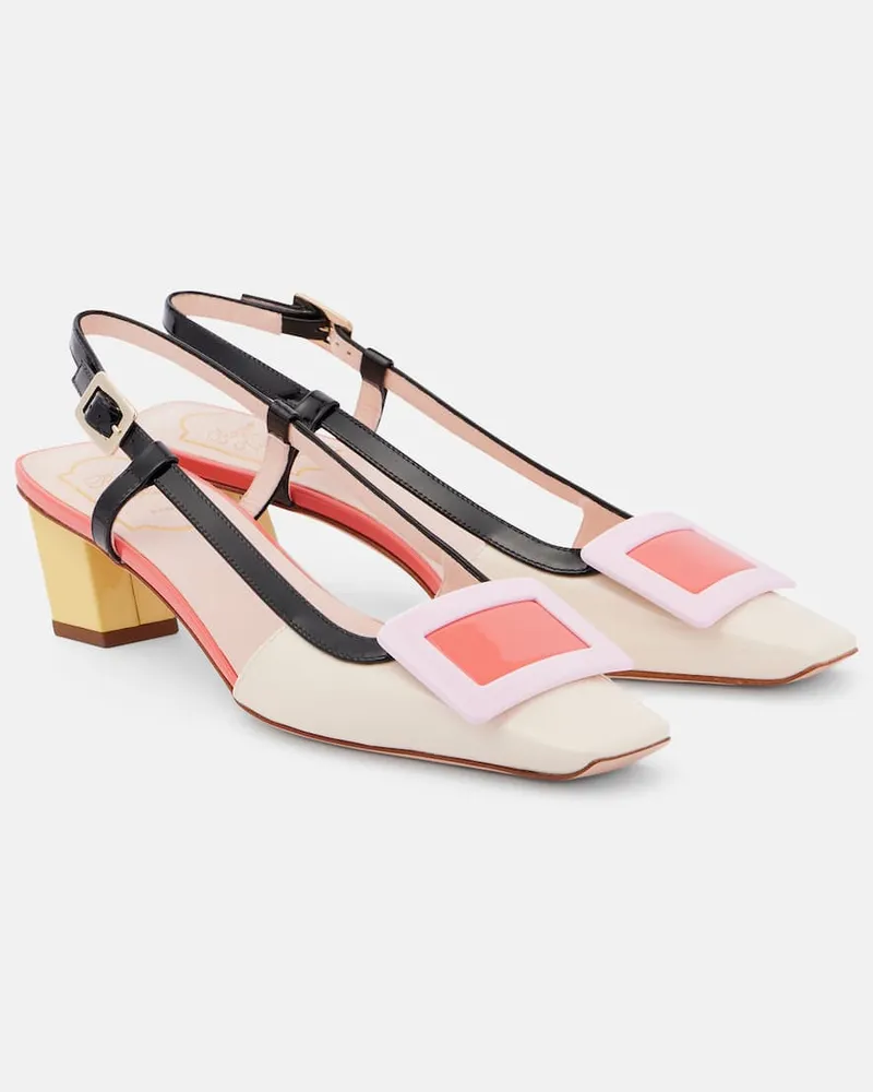 Roger Vivier Slingback-Pumps Belle Vivier 45 aus Lackleder Multicolor