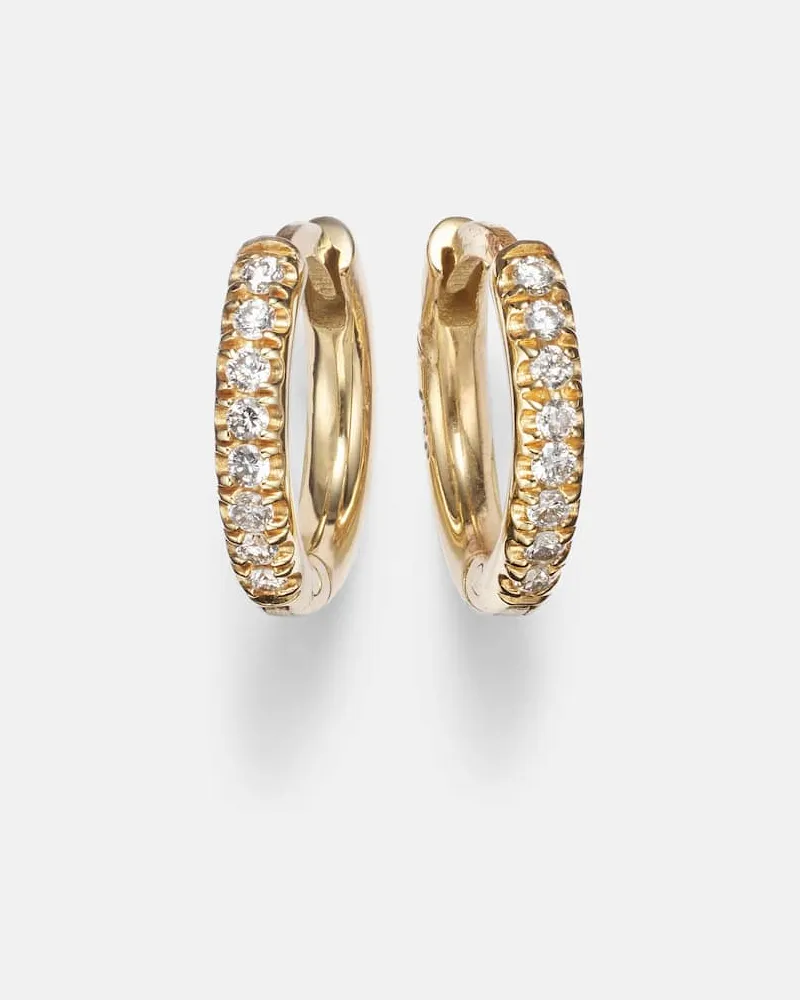 Ileana Makri Ohrringe Mini aus 18kt Gelbgold mit Diamanten Gold