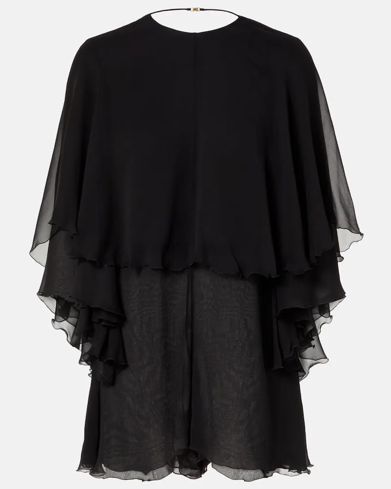 Saint Laurent Playsuit aus Seide Schwarz
