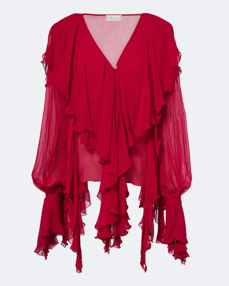 Blumarine Bluse aus Crêpe Rot
