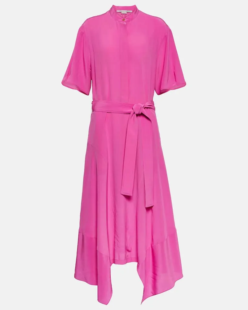 Stella McCartney Midikleid aus Seide Rosa