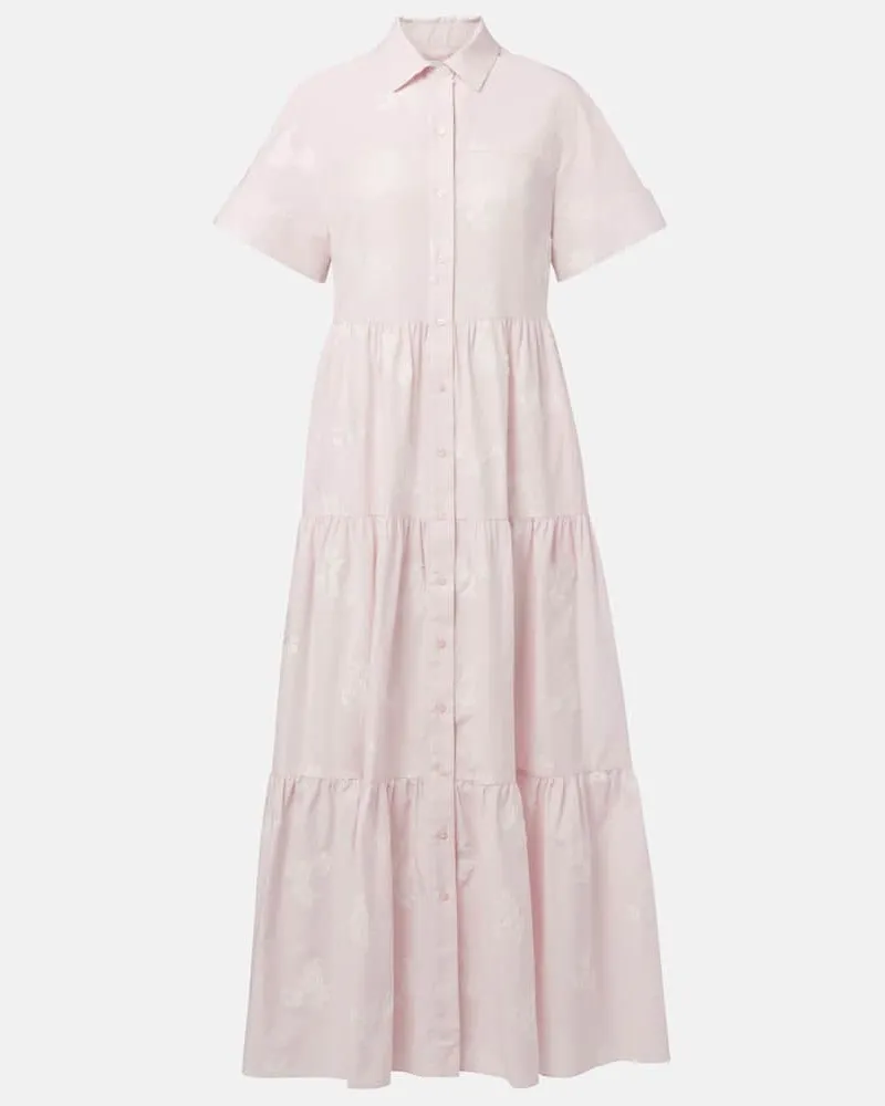 Erdem Besticktes Hemdblusenkleid aus Baumwolle Pink