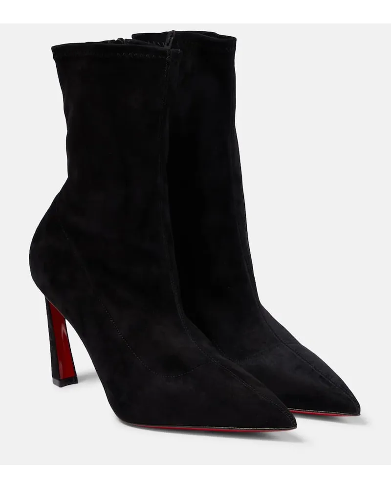 Christian Louboutin Ankle Boots Condora 100 aus Veloursleder Schwarz