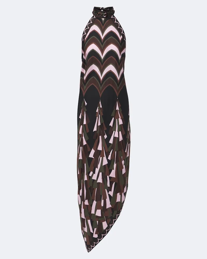 Emilio Pucci Midikleid Baiadera aus Seide Multicolor