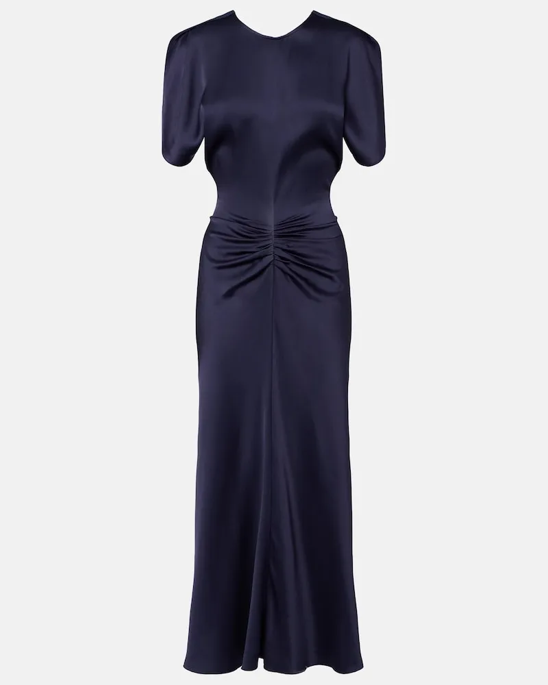 Victoria Beckham Midikleid Bela aus Satin Blau