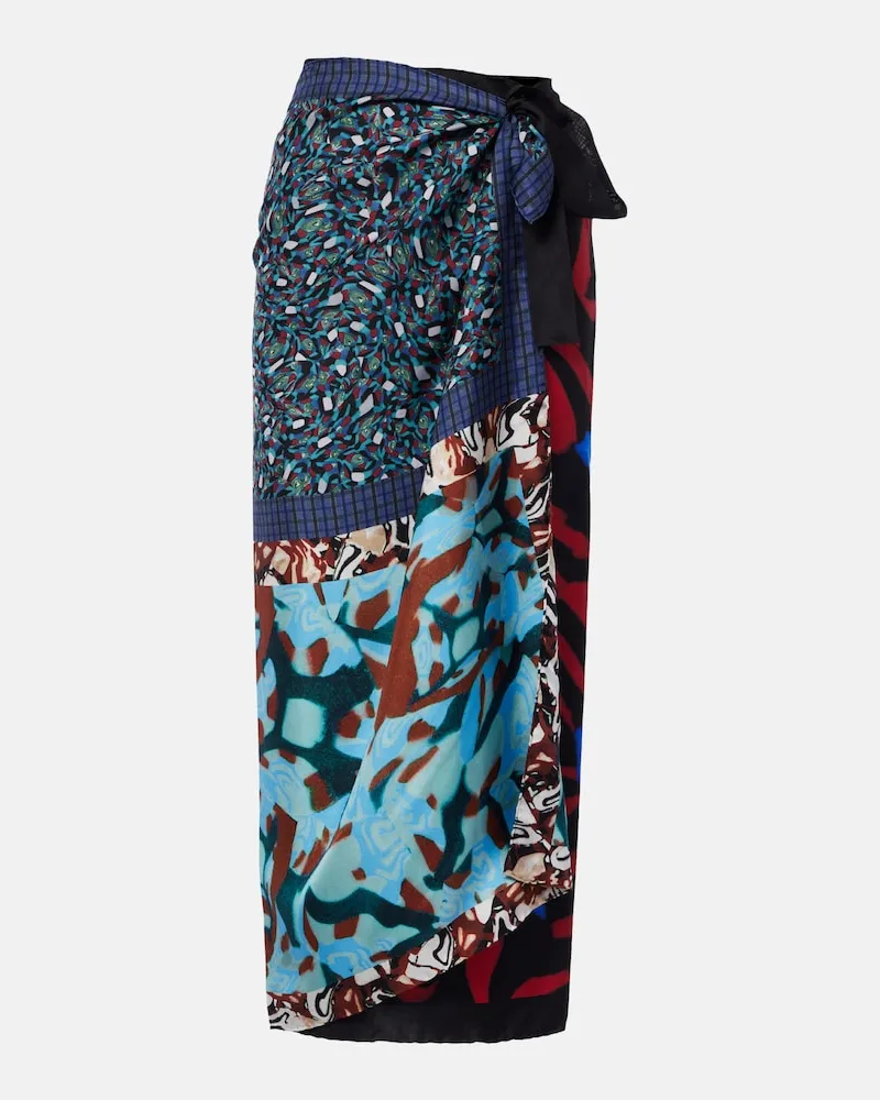 Dries van Noten Wickelrock Scarfy aus Seide Multicolor