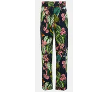 Bedruckte Cropped-Hose aus Popeline