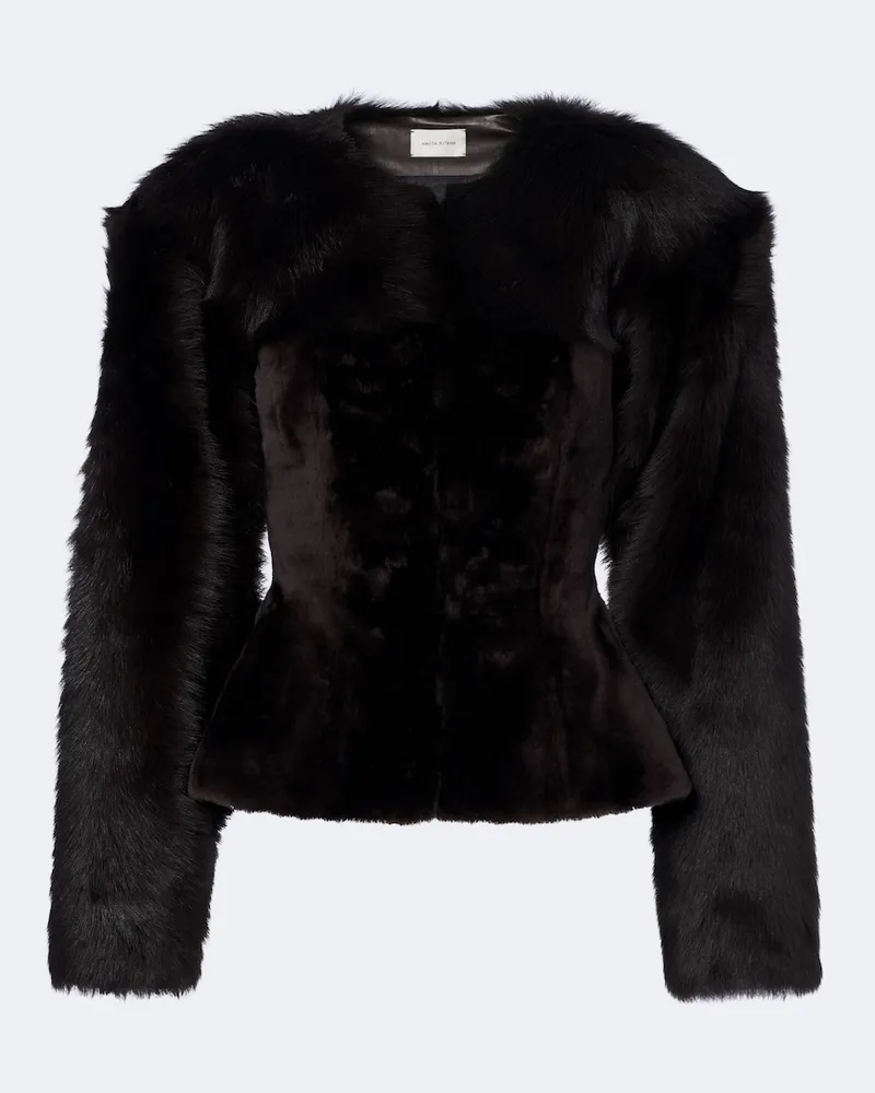 Magda Butrym Jacke aus Shearling Braun