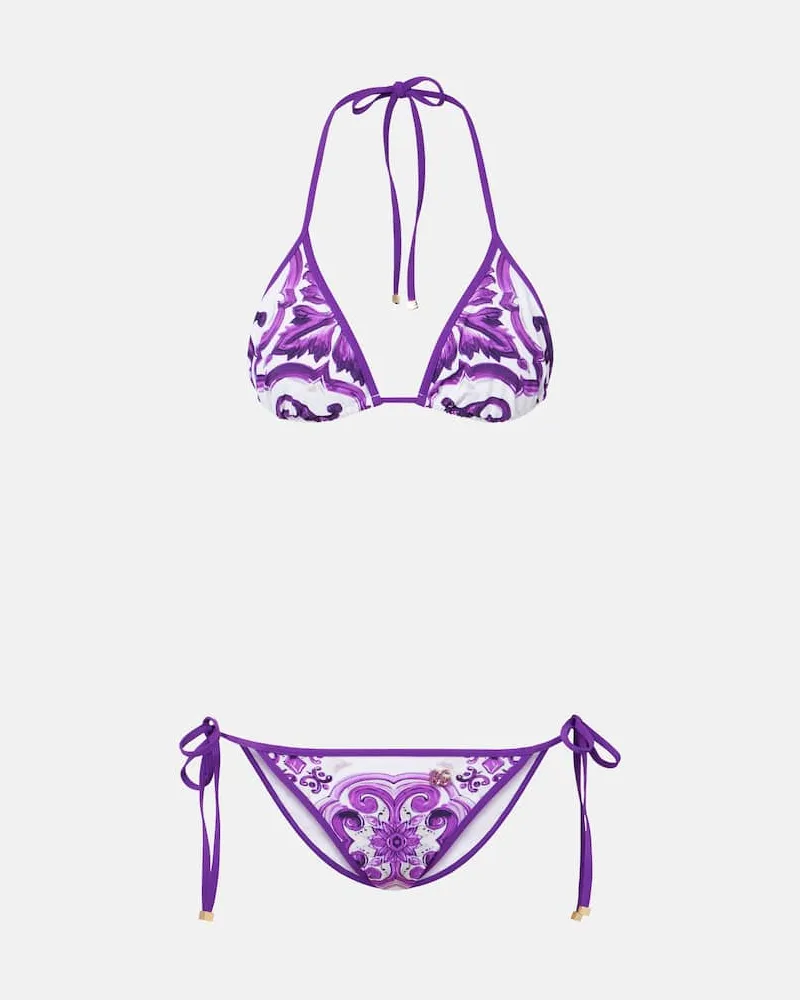 Dolce & Gabbana Bedruckter Bikini Violett