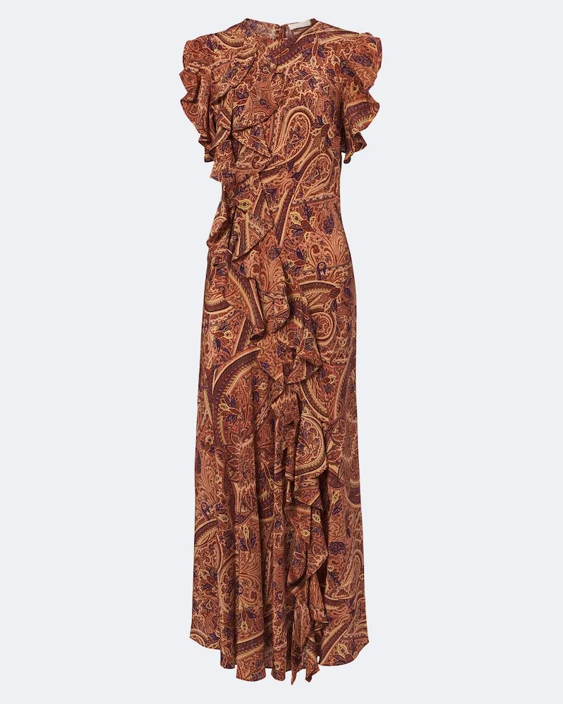 Ulla Johnson Midikleid Ameline aus Seide Multicolor