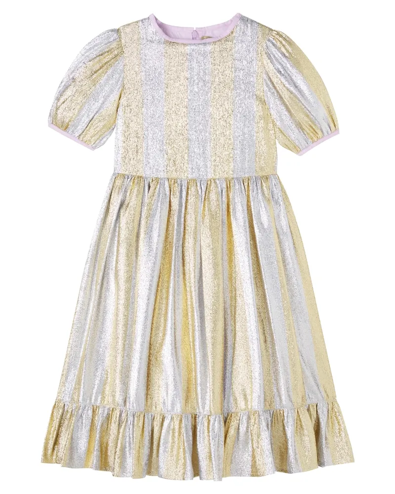 Stella McCartney Kids Kleid aus Lamé Gold