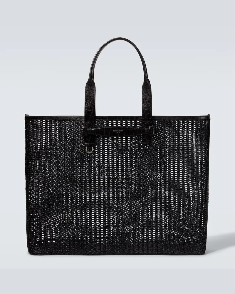 Dolce & Gabbana Shopper Adamo mit Leder Schwarz
