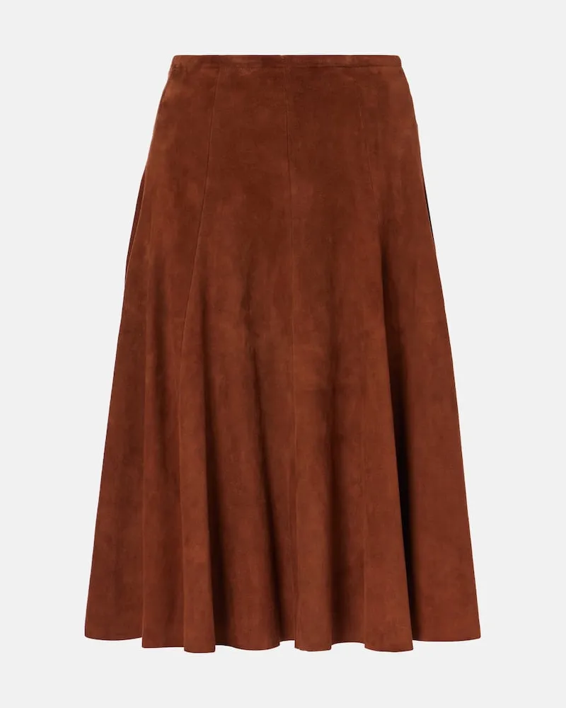 Stouls Midirock Sabrina aus Veloursleder Burgunderrot