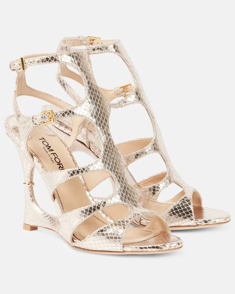 Tom Ford Sandalen aus Metallic-Leder Metallic