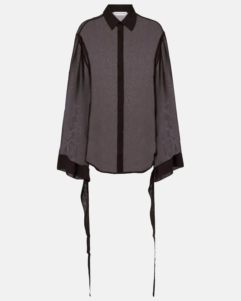 FRANKIE Shop Hemd Verlin aus Chiffon Braun