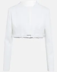 COPERNI Cropped-Jacke Trompe L’Oeil Weiss