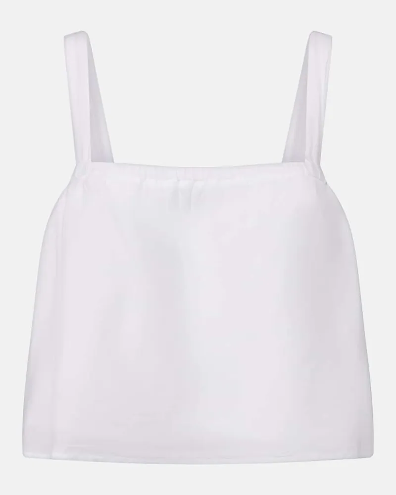 Velvet Top Andrea aus Voile aus Baumwolle und Seide Weiß