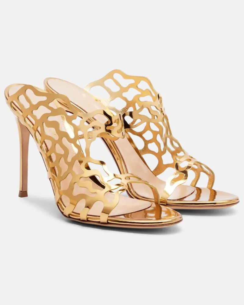 Gianvito Rossi Sandalen 95 aus Metallic-Leder Gold
